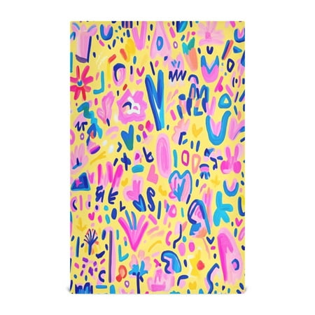 

Colorful Floral Strokes Kitchen Towels 6-Piece Pack Tea Towels for Kitchen Decorative Waffle Design 28x18in