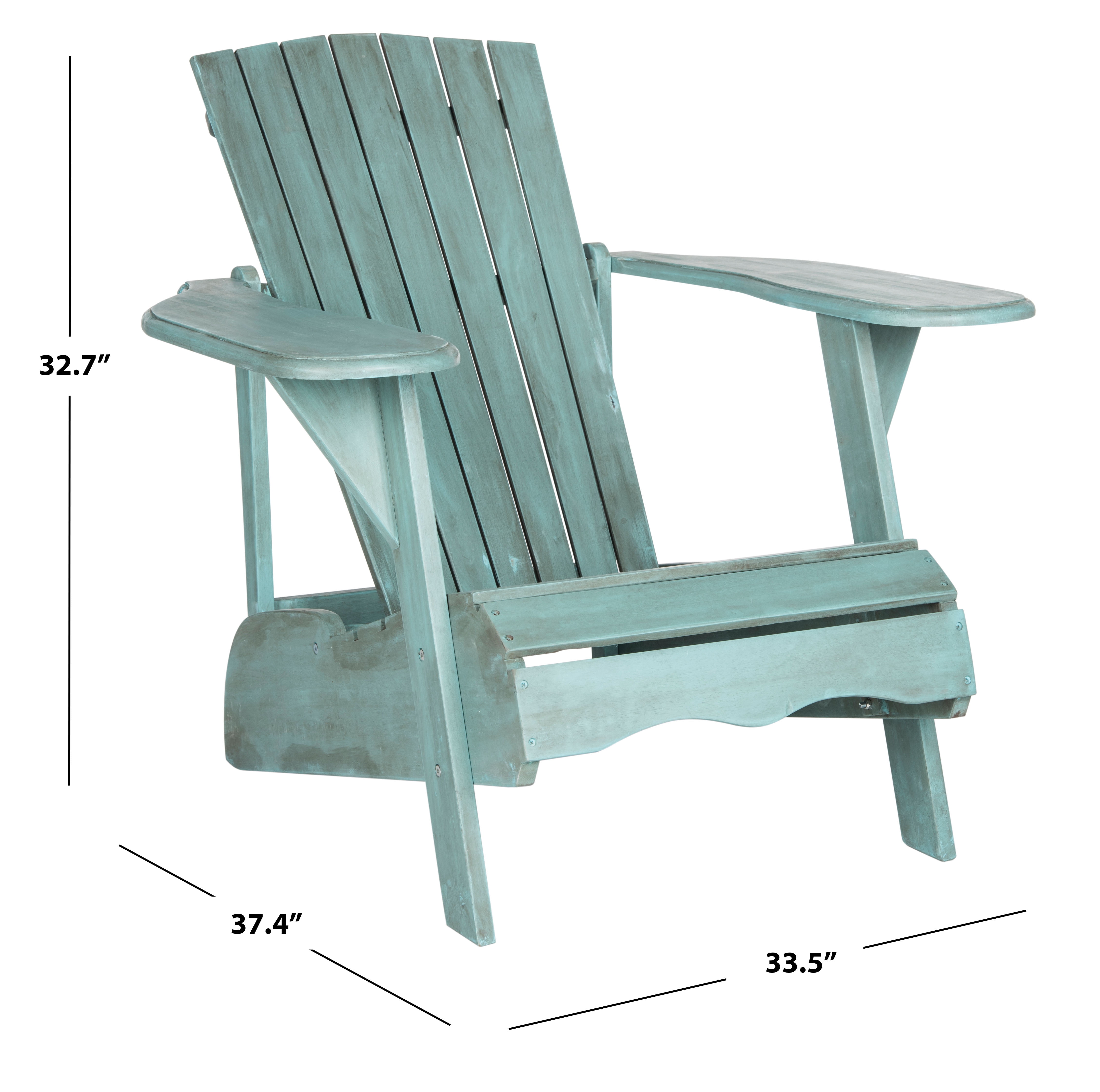 Safavieh Mopani Outdoor Patio Adirondack Chair - Beach House Blue