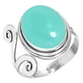 thumbnail image 1 of 925 Sterling Silver Ring For Women - Girls Aqua Chalcedony Gemstone Silver Ring Size 12.5 March Birthstone Fashion Silver Ring Size 12.5 Halloween Gift For Women 925 Silver Gemstone Jewelry, 1 of 5