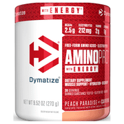 Dymatize Amino Pro, BCAAs and Electrolytes, Peach Paradise w/Caffeine, 9.5 Oz