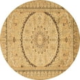 thumbnail image 1 of Ahgly Company Indoor Round Medallion Brown Traditional Area Rugs, 3' Round, 1 of 4