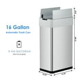thumbnail image 2 of Arlopu 16 Gallon Automatic Trash Can Stainless Steel Garbage Can with No Touch Motion Sensor Butterfly Lid, 2 of 9