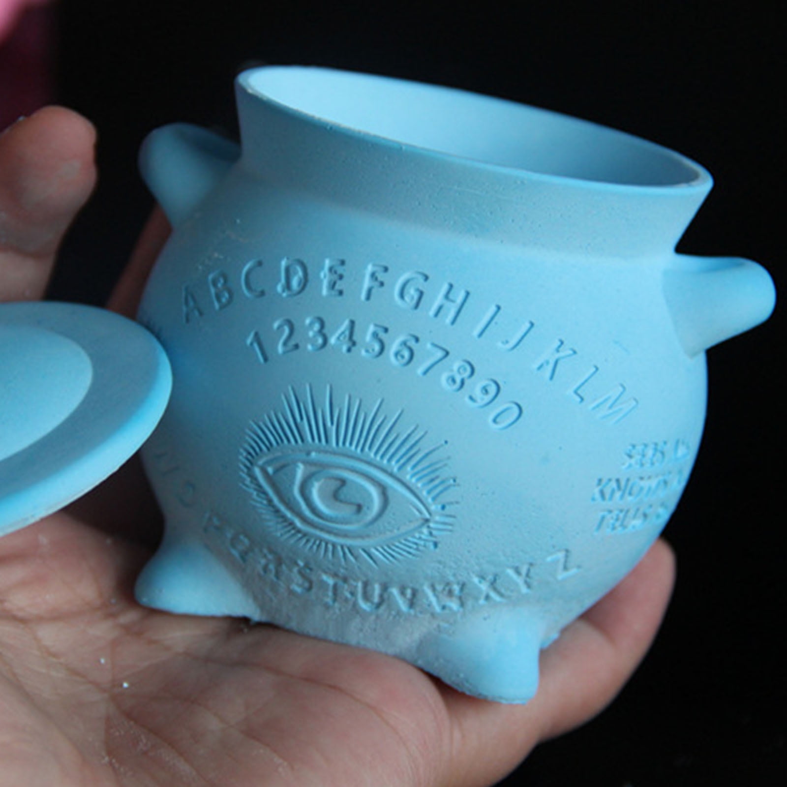 Witch Themed Resin Jar Molds Cup Silicone Mould with Lid for Making Container Chocolate Holiday Decoration