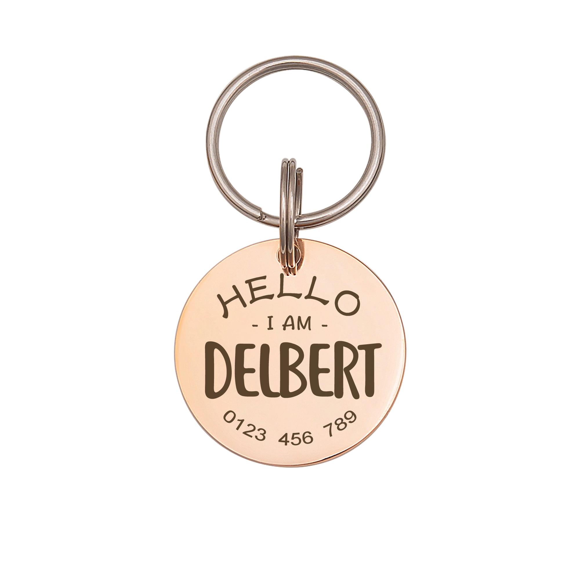 Personalized Round "I am" Dog Pet Tag - Engravable Pet Name Emergency Pet ID Dog Tag - Custom Pet Tags for Cat and Dogs - Small Medium Large Size - Stainless Steel Collar Pet Tags - Ships Next Day!
