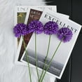 thumbnail image 6 of 12pcs Purple Fake Flowers 12" Artificial Chrysanthemum Ball Silk Flowers Bouquet for Home Kitchen Wedding Table Arrangement Decorations, 6 of 9