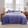 thumbnail image 3 of Regency Heights Twin/Twin XL Size Comforter Set, Fluffy Ribbed Plush Comforter Set, 2-Piece Bedding Set, Purple Ombre, 3 of 8