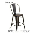 thumbnail image 5 of Emma + Oliver Distressed Copper Metal 24" High Counter Height Stools with Backs and Black Polystyrene Seats for Indoor/Outdoor Use, 5 of 12