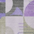 thumbnail image 3 of HomeRoots 617990 9 x 12 ft. Lavender, Gray & Silver Geometric Washable Indoor & Outdoor Rectangle Area Rug, 3 of 5