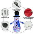 thumbnail image 6 of Lunxisen 1 Pcs Christmas Inflatables Snowman with Colorful Lights Outdoor Yard Decorations, Blow Up Cute Snowman Xmas Frosty Winter Decor Clearance for Indoor Lawn Garden Holiday Party, 6 of 7