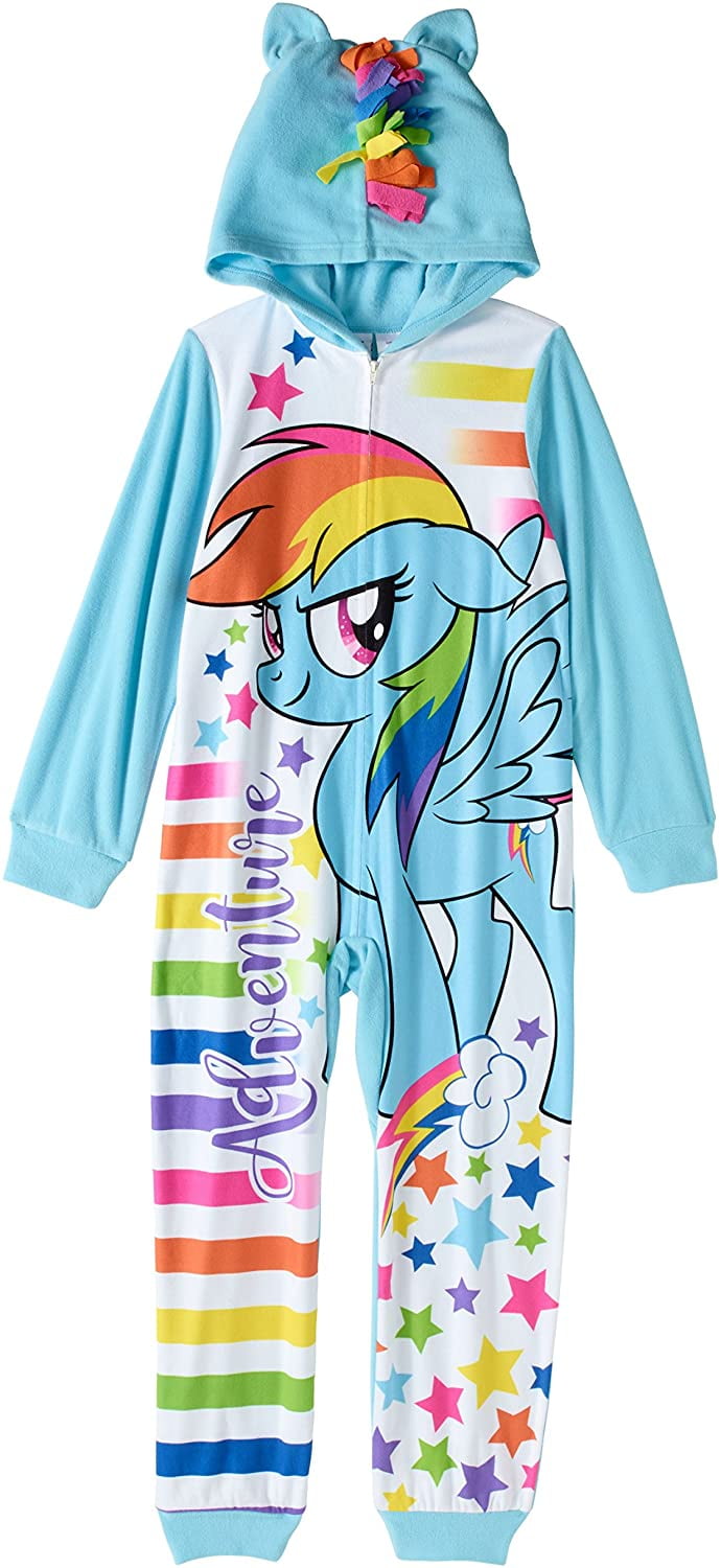 My Little Pony Rainbow Dash Girls Fleece Blanket Sleeper Hooded Onesie Pajama 