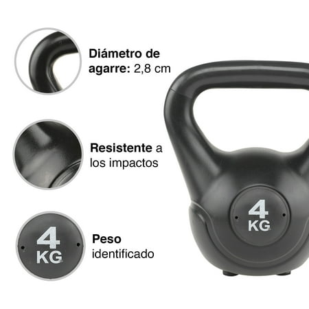 Pesa Rusa 4kg Kettlebell Negro - Promart