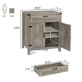 thumbnail image 2 of VINGLI Modern Farmhouse Accent Cabinet,Small Coffee Bar Cabinet,Barn Door Buffet Cabinet with Drawer,Grey, 2 of 7