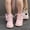 Pink, variant on Dpytoraw Girls Butterfly Decoration Lace Shoes Fashion Mesh Lace Boots Non Slip Breathable Nude Boots Lightweight Girls Athletic Shoes Size 6