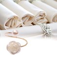 thumbnail image 3 of Koszal 6Pcs/Set Napkin Holder Exquisite Wide Application Metal Fake Pearl Rose Flower Napkin Rings for Wedding, 3 of 7