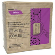 Angle View: Select Dinner Napkins, 1-Ply, 16 x 15 1/2, Natural, 250/Pack, 12 Packs/Carton