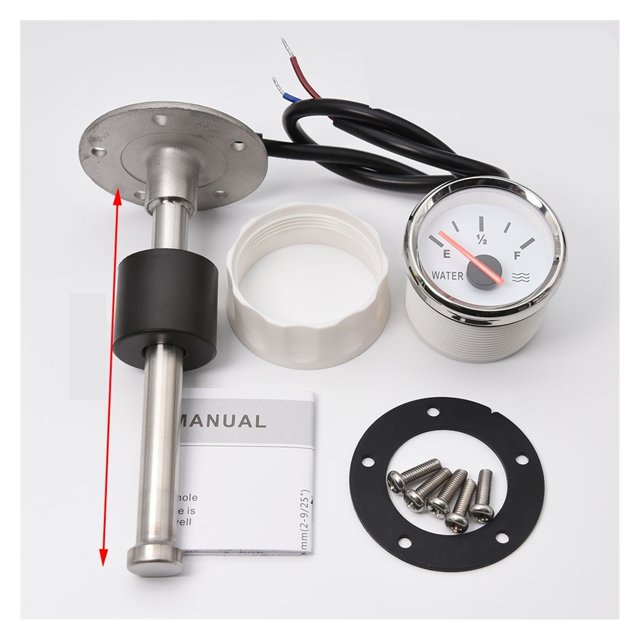 52mm Water Level Gauge With Water Level Sensor 0-190ohm Water Tank Level Meter Sender Unit Sensor For Car Boat ,Easy to Install