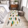 thumbnail image 5 of Boho Modern Area Rugs 2x6 for Kitchen Runner Rug, Middle Century Teal Yellow Orange Geometric Non Slip Washable Rug Runner, Low Pile Indoor Floor Carpet Mat Bathroom Rugs for Bedroom, Kids Room, 5 of 9