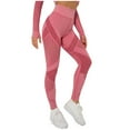 thumbnail image 2 of Lilgiuy High Waist Mesh Leggings for Women Casual Solid Color Tummy Control Yoga Pants Womens Workout Athletic Running Leggings for Fitness Enthusiasts Pink(XS-L), 2 of 5