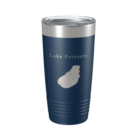 

Lake Poinsett Map Tumbler Travel Mug Insulated Laser Engraved Coffee Cup South Dakota 20 oz Navy Blue