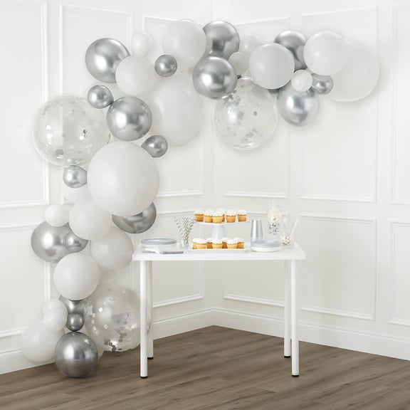 6 Pack: 10ft. Silver & White Balloon Garland by Celebrate It