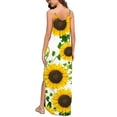 thumbnail image 4 of Robes Robe d'Été Mode Femmes Casual V-Cou Robes d'Impression d'Été Sans Manches Pull Robe Jaune L, 4 of 6