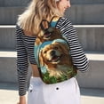 thumbnail image 6 of Naloa Happy Dog In Flower Field Canvas Backpack for Men Women Rucksack Casual Travel Daypack College Tote Satchel Bookbag for Teens-Small, 6 of 7