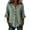 Green, variant on Women Casual Cotton Linen V Neck 3/4 Sleeve Button Decor Loose Fit Summer Blouse Top