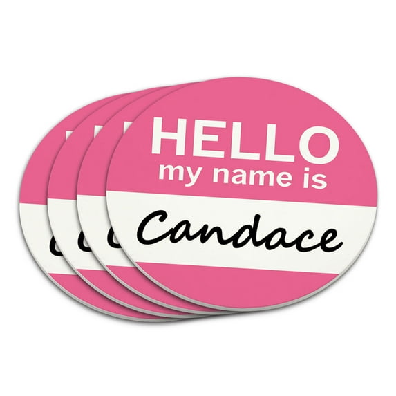 Candace Hello My Name Is Coaster Set