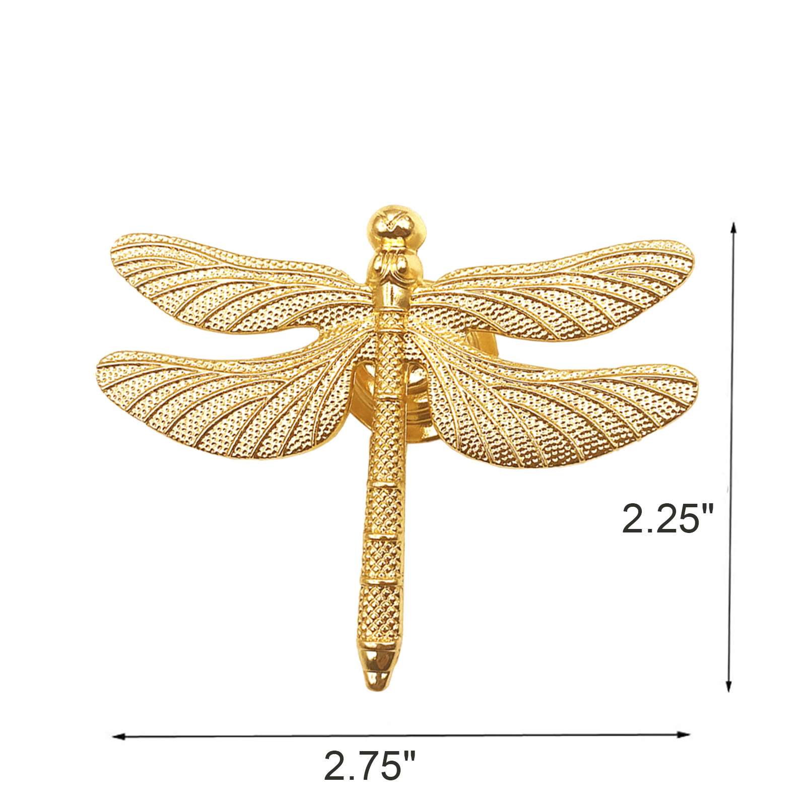 4 pcs Creative Dragonfly Knobs Drawer/Cabinet Pull Handles Alloy Cabinet Knobs Gold Drawer Cupboard Wardrobe Dresser Pulls Knobs Hardware - image 2 of 6