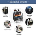 thumbnail image 4 of ALAZA Clear Backpack Fire and Water PVC Transparent BookBag, 4 of 7