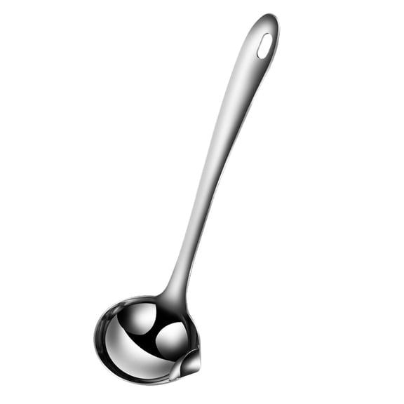 Stainless Steel Fat Skimmer Spoon - Stainless Steel Oil Separator,Professional Kitchen Food Strainer and Hot Pot Skimmer with Long Handle for Skimming,Cooking,Frying,Grease,Gravy and Foam(Silver)