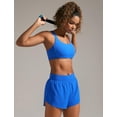 thumbnail image 3 of Shorts CRZ YOGA de Cintura Alta con Corte Lateral de 7.5 cm y Malla Azul L, 3 of 5