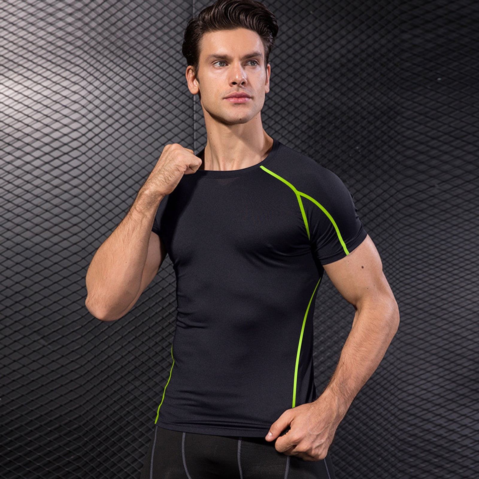 Men's Cool Dry Athletic Compression Short Sleeve Gym Baselayer Workout T-Shirts 