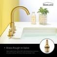 thumbnail image 5 of Boyel Living 8 in Bathroom Sink Faucet,3 Hole Widespread 2-Handle Mid-Arc Bath Faucet Basin Faucet with Valve and cUPC Water Supply Lines in Brushed Gold, 5 of 10
