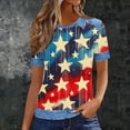 thumbnail image 2 of Levmjia Womens Top Summer Casual T Shirt Printed Short Sleeve Round Neck Polyester Blouse Independent Day Fashion Loose Fit Comfortable Daily Wear, 2 of 7
