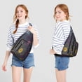 thumbnail image 3 of Watercolor Flower Sling Bag - Soft Botanical Garden Print, Multi-Functional Shoulder Pack, 3 of 4