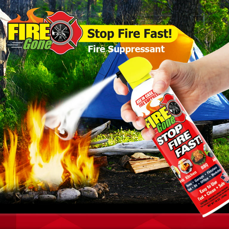 Fire Gone 16 oz Fire Extinguishing Water Based Aerosol Suppressant (Pk of  1) Class A, B, C Fires.