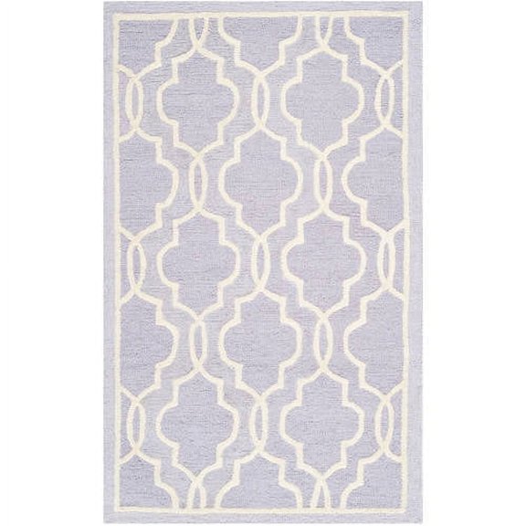 SAFAVIEH Cambridge Kyle Geometric Wool Area Rug, Lavender/Ivory, 3' x 5'