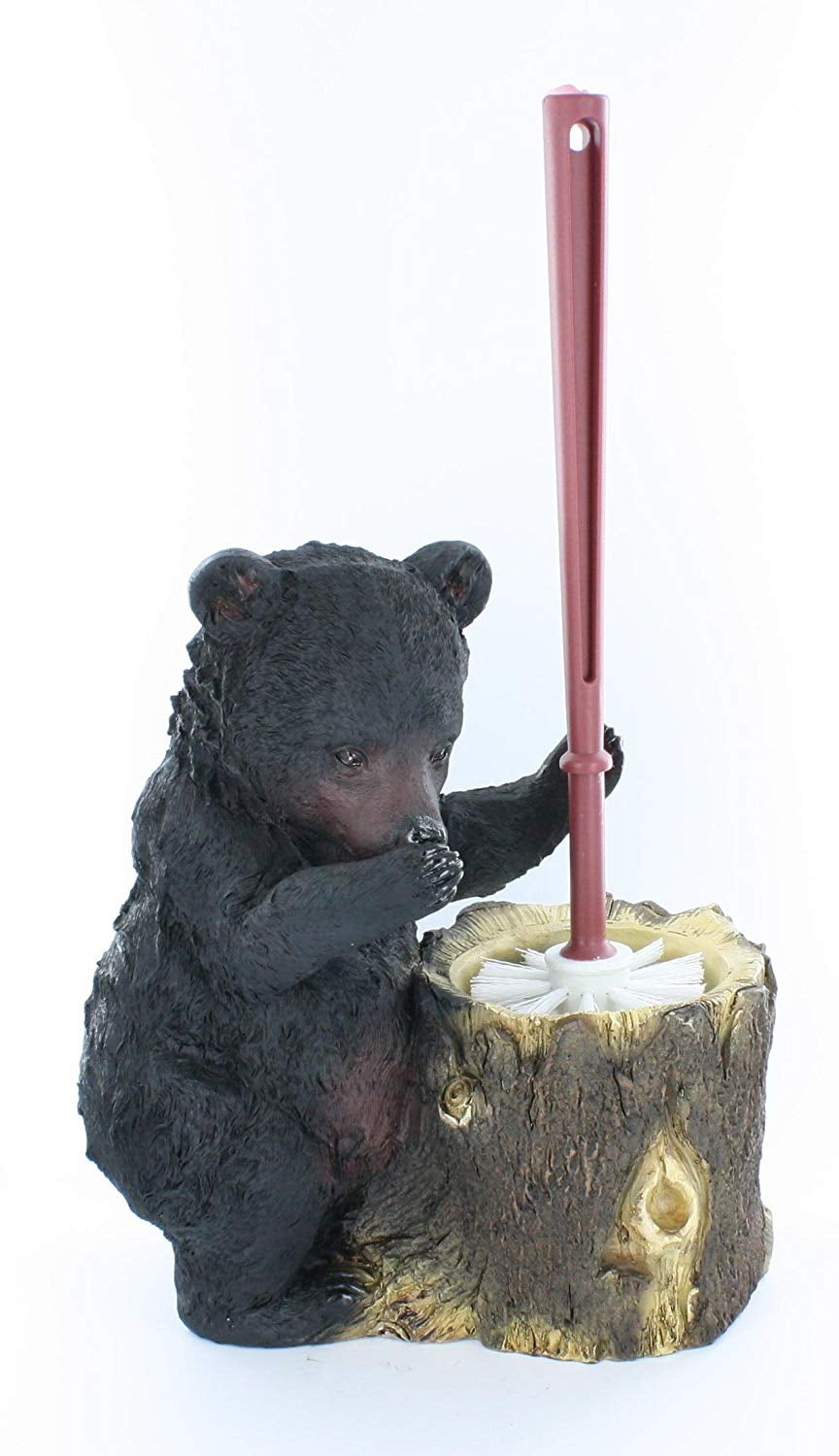 Black Bear Toilet Brush Set Decorative Holder and Brush