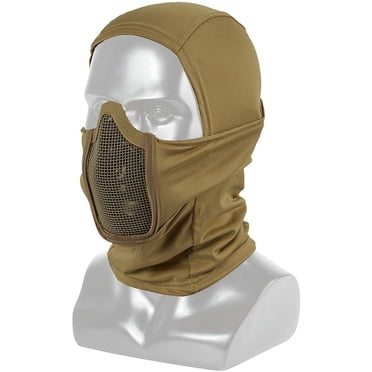 WEEKS Airsoft Balaclava Mesh Mask, Ninja Tactical Mask With Breathable Mouth Guard For Outdoor Hunting Hiking Cycling Camo