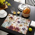 thumbnail image 4 of Thanksgiving Fall Placemats Set of 2, Harvest Pumpkin Flower Leaves Wood Grain Washable Wipeable Table Mats for Dining Tables, Indoor Outdoor Kitchen Place Mats for Holiday Party Table Decor, 4 of 9