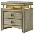 thumbnail image 4 of Coaster Giselle 3-drawer Wood Nightstand Bedside Table with LED Rustic Beige, 4 of 5