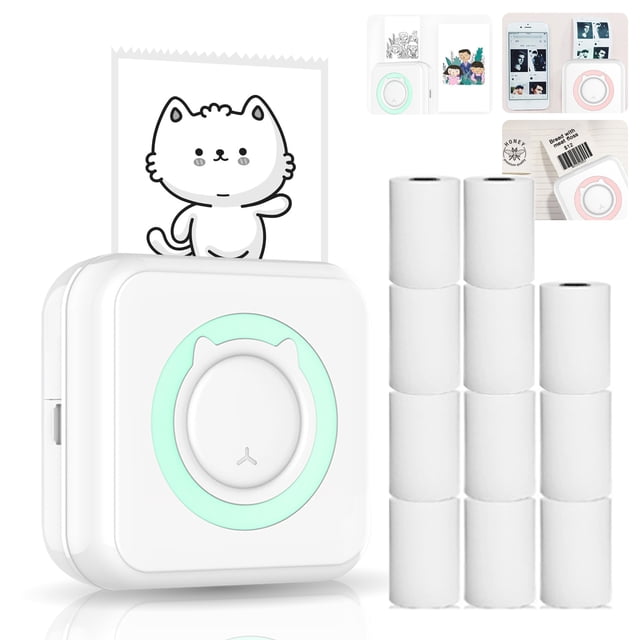 Printer,Paper Rolls 57mm With Ios Android Printer Printer With 11 Paper 11 Paper Rolls Compatible With All-in-one Printer With I0s Android Sticker Printer All-in-one Buzhi Pocket Printer