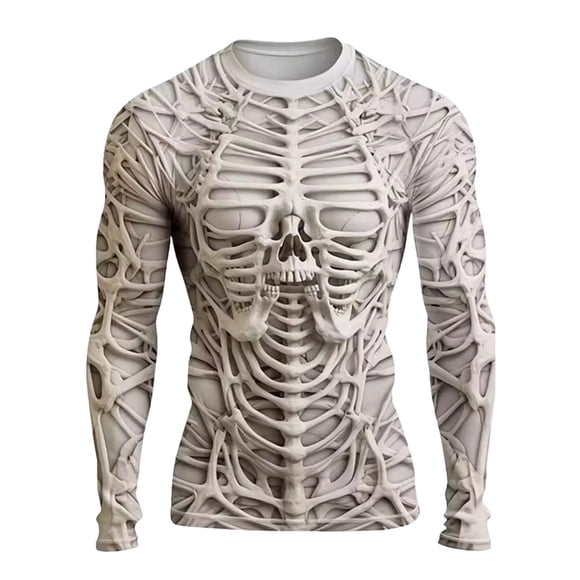 Men's Everyday Wear Long Sleeve Graphic Tee with Print Design for Casual Daily Streetwear Top