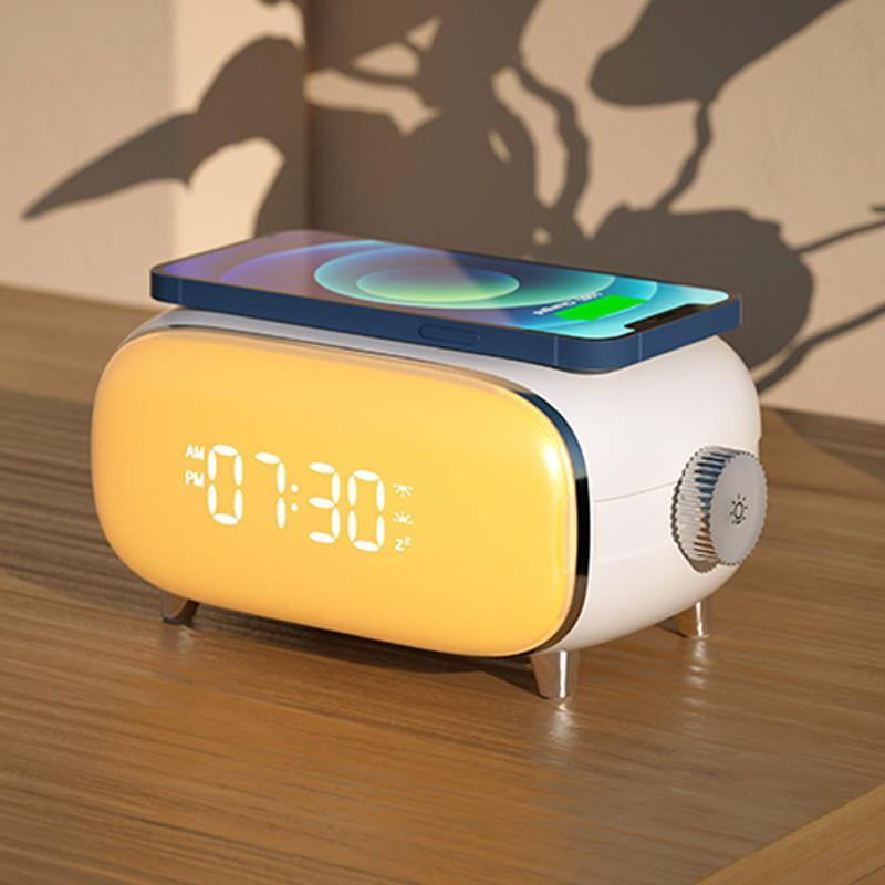 Fovien New wireless charging alarm clock wakeup light Simulate sunrise