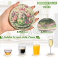 thumbnail image 3 of Haosy Set of 6 Drink Woven Coaster with Holder Heat Resistant Non-Slip Bar Coasters 4 Inches Rabbit in Teacup Butterfly Flower, 3 of 7