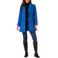 thumbnail image 2 of Abrigo de mujer INSPIRE CHIC de color sólido con solapa muesca y un solo botón, abrigo de invierno en azul profundo M, 2 of 6