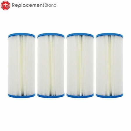 Polyester Filter Media Pentek R50-BB Comparable 10 x 4.5 Inch 50 Micron Whole House Pleated Sediment Filter 4 Pack, Pleated Polyester filter media helps capture particles 50 microns or.., By ReplacementBrand ()