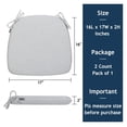 thumbnail image 3 of 17"x16"x2" U-Shape Chair Cushions with Ties 2 Count, Outdoor Indoor Waterproof All Weather Seat Pads Decoration for Patio Garden Dining Office - Light Gray, 3 of 9
