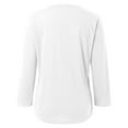thumbnail image 6 of Fouhkni 3/4 Sleeve T Shirts for Women V Neck Half Button Loose Basic Tunic Tops Summer Solid Color Blouses, 6 of 6